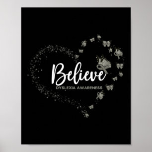Awareness Butterfly Believe Poster