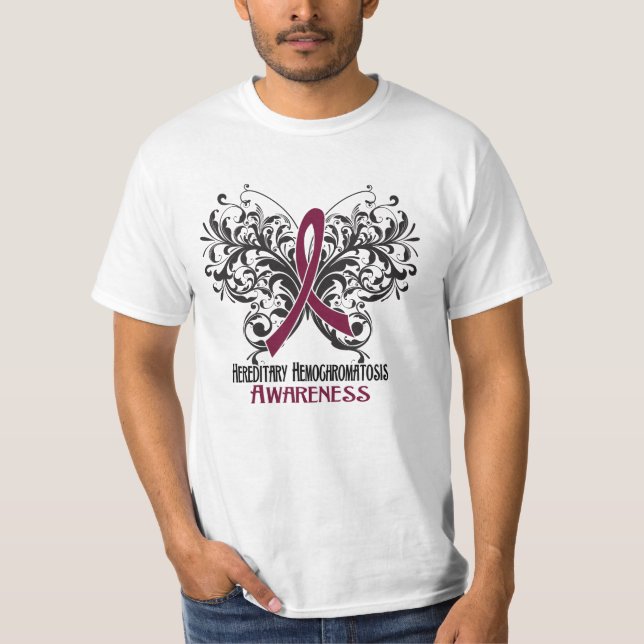 Awareness Butterfly Hereditary Hemochromatosis T-Shirt (Front)