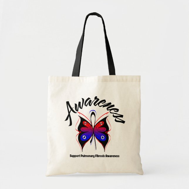 AWARENESS Butterfly Pulmonary Fibrosis Tote Bag (Front)
