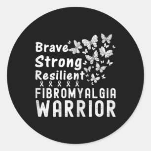 Awareness Chronic Illness Warrior Women Girls  Classic Round Sticker