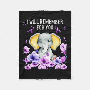 Awareness Cute Elephant I Will Remember For You 1  Fleece Blanket