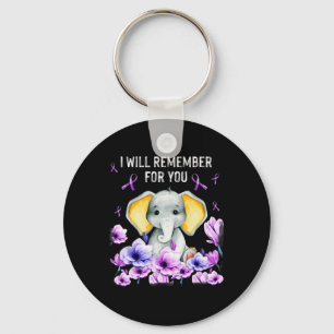 Awareness Cute Elephant I Will Remember For You 1  Key Ring