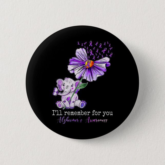 Awareness Cute Elephant I Will Remember For You 2  6 Cm Round Badge (Front)