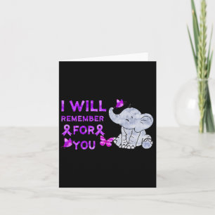 Awareness Cute Elephant I Will Remember For You 3 Card