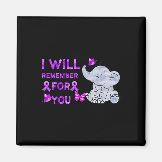 Awareness Cute Elephant I Will Remember For You 3  Magnet (Front)