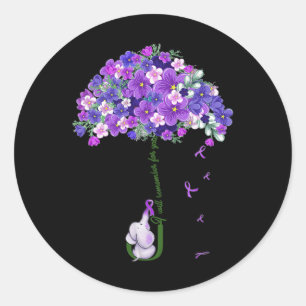 Awareness Cute Elephant I Will Remember For You  Classic Round Sticker