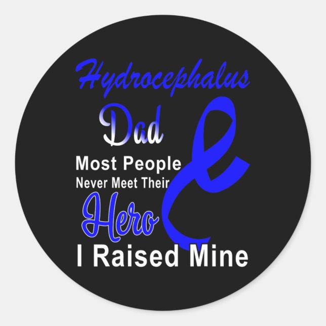 Awareness Dad Blue Ribbon Father Support  Classic Round Sticker (Front)