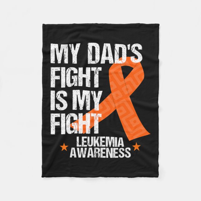 Awareness Dad Fight Orange Ribbon Gift Idea  Fleece Blanket (Front)