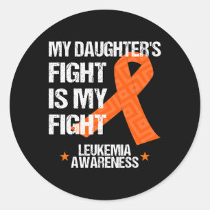 Awareness Daughter Fight Orange Ribbon Gift Classic Round Sticker