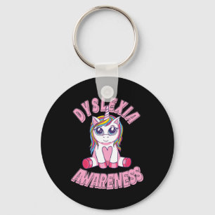 Awareness Dyslexic Awareness Big Eyes Unicorn Key Ring