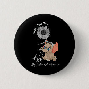 Awareness Elephant Faith Hope Love Sunflower 6 Cm Round Badge