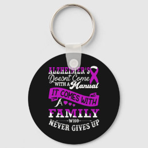 Awareness Family Support Heimer Warrior  Key Ring