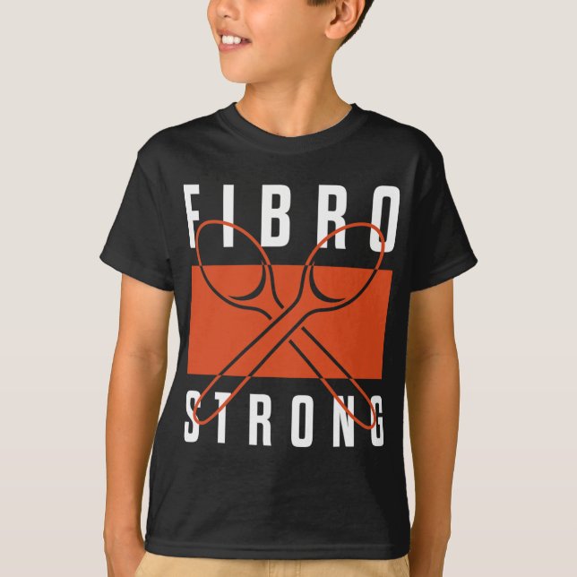 Awareness Fibro Strong Graphic Spoons  T-Shirt (Front)