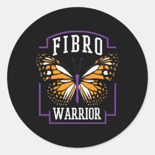 Awareness Fibro Warrior Graphic Butterfly Classic Round Sticker