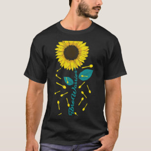 Awareness Fibro Warrior Graphic Sunflower T-Shirt