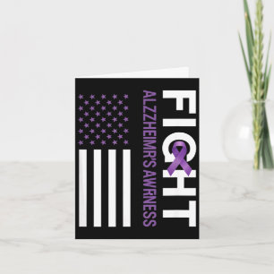 Awareness fight alzheimer's purple ribbon american card