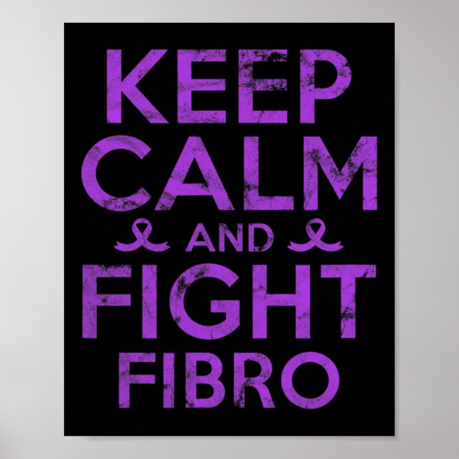 Awareness Fight Fibro Fighter Warrior Grunge  Poster (Front)