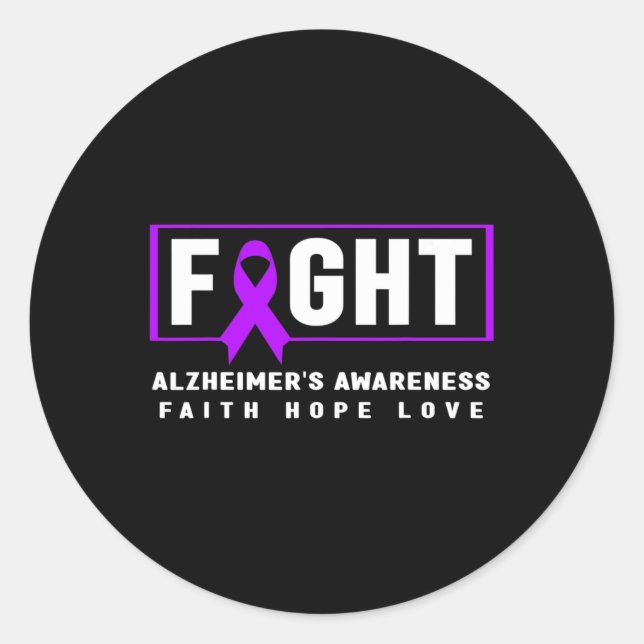 Awareness - Fight Heimer’s Awareness  Classic Round Sticker (Front)
