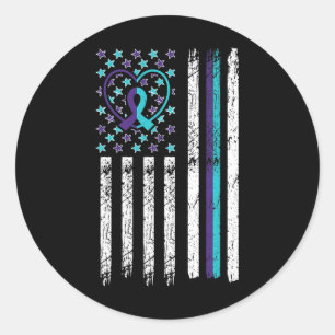 Awareness Flag Anxiety Mental Health Therapists  Classic Round Sticker