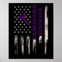 Awareness Flag Pruple Ribbon Addiction Recovery 2
