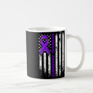 Awareness Flag Purple Ribbon Addiction Recovery 1  Coffee Mug