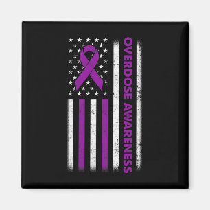 Awareness Flag Purple Ribbon Addiction Recovery 2 Magnet