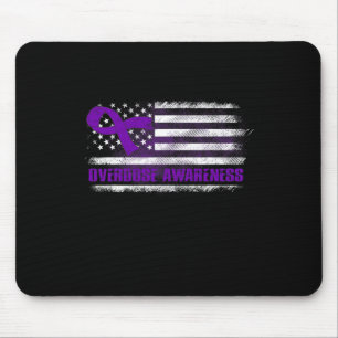 Awareness Flag Purple Ribbon Addiction Recovery 3 Mouse Pad