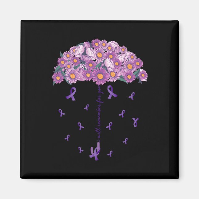 Awareness Flower Umbrella I Will Remember For You  Magnet (Front)