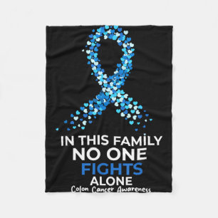 Awareness for colourectal &amp; colon cancer blue fleece blanket