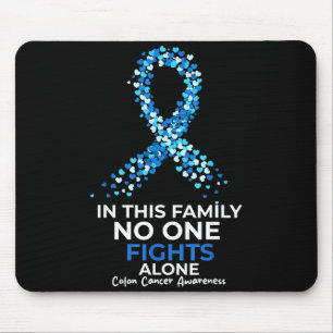 Awareness for colourectal & colon cancer blue mouse pad