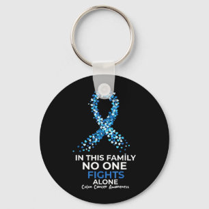 Awareness for Colourectal Colon Cancer Blue Suppor Key Ring