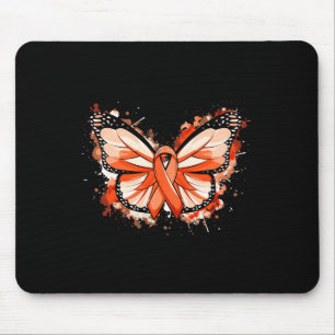 Awareness Gifts Orange Ribbon Butterfly Mouse Pad