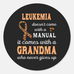 Awareness Grandma Support Leukaemia Warrior Classic Round Sticker