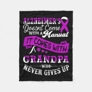 Awareness Grandpa Support Heimer Warrior Fleece Blanket
