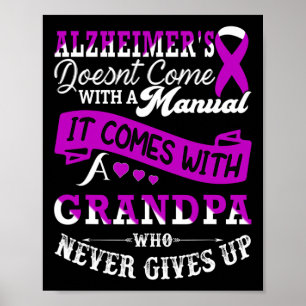 Awareness Grandpa Support Heimer Warrior Poster