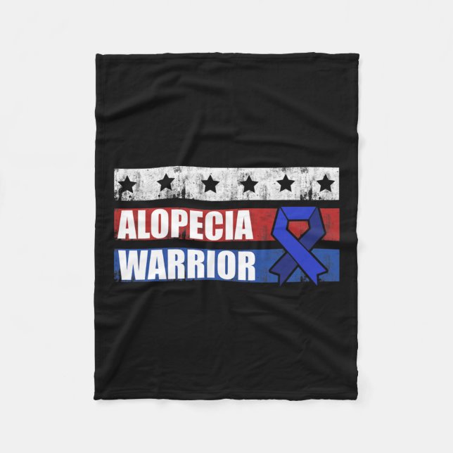 Awareness Hair Loss Warrior Caring Survivor  Fleece Blanket (Front)