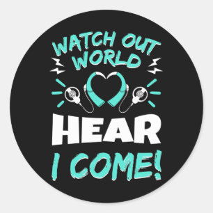 Awareness Hearing Aid Implant Asl  Classic Round Sticker