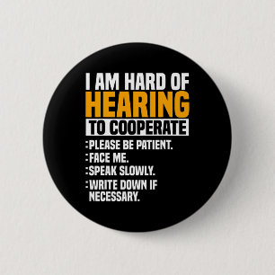 Awareness Hearing Aid Implant Asl Cooperate Please 6 Cm Round Badge