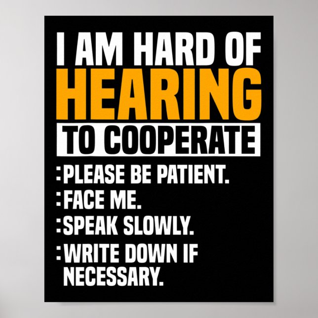 Awareness Hearing Aid Implant Asl Cooperate Please Poster (Front)
