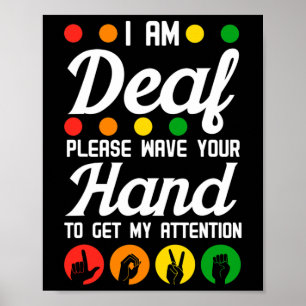 Awareness Hearing Aid Implant Asl Wave Your Hand  Poster