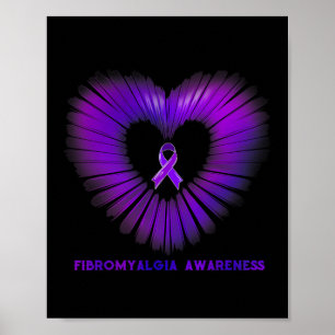 Awareness Heart Purple Ribbon Warriors Poster
