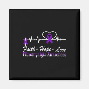 Awareness Heartbeat Christian Cross Magnet