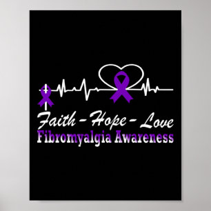 Awareness Heartbeat Christian Cross Poster