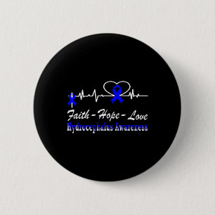 Awareness Heartbeat Christian Cross Support 6 Cm Round Badge