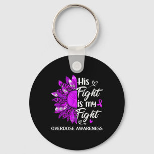 Awareness His Fight Is My Fight Leopard Sunflower  Key Ring