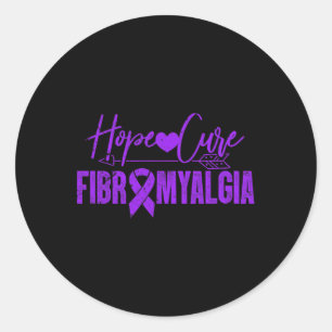 Awareness Hope Cure Fibromyalgia Fibromyositis Gru Classic Round Sticker