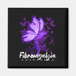 Awareness Hummingbird Holding Purple Ribbon Magnet