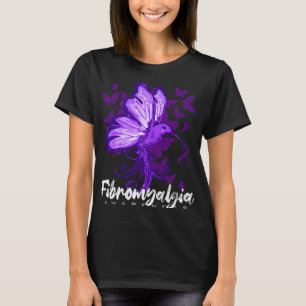 Awareness Hummingbird Holding Purple Ribbon  T-Shirt