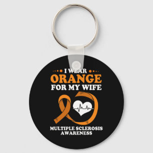 Awareness Husband I Wear Orange For My Wife Key Ring
