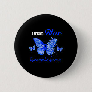 Awareness I Wear Blue Butterfly  6 Cm Round Badge
